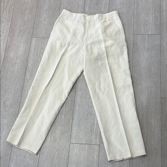 J. Crew Wide Leg Linen Cotton Blend Bone White size 33/30 - Picture 1 of 11